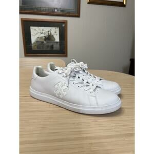 Tory Burch Double T Howell Court Sneakers White Size 9